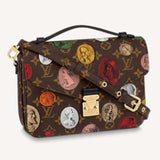 Louis Vuitton LV Unisex Pochette Metis Monogram Cameo Printed Canvas Cowhide Leather Clutch