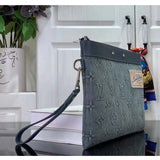 Louis Vuitton LV Unisex Pochette To Go Monogram Washed Coated Canvas Cowhide Leather Clutch