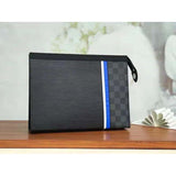 Louis Vuitton LV Unisex Pochette Voyage MM Black Epi Leather Damier Graphite Canvas Clutch
