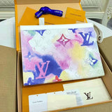 Louis Vuitton LV Unisex Pochette Voyage MM Monogram Watercolor Multico Coated Canvas Clutch