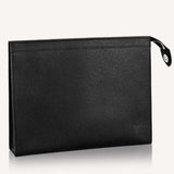 Louis Vuitton LV Unisex Pochette Voyage MM Taiga Leather Zip Closing System Clutch