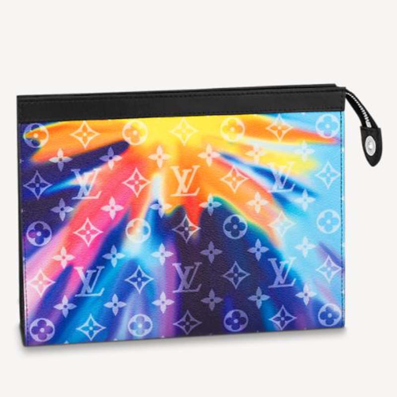 Louis Vuitton LV Unisex Pochette Voyage Pouch Monogram Sunset Coated Canvas Shoulder Bag
