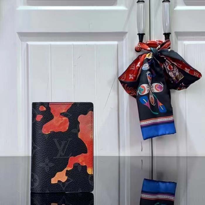 Louis Vuitton LV Unisex Pocket Organizer Red Sunset Monogram Eclipse Coated Canvas Shoulder Bag