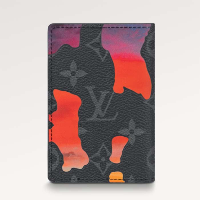 Louis Vuitton LV Unisex Pocket Organizer Red Sunset Monogram Eclipse Coated Canvas Shoulder Bag