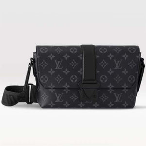 Louis Vuitton LV Unisex S-Cape Messenger Monogram Eclipse Coated Canvas Cowhide Leather Handbag