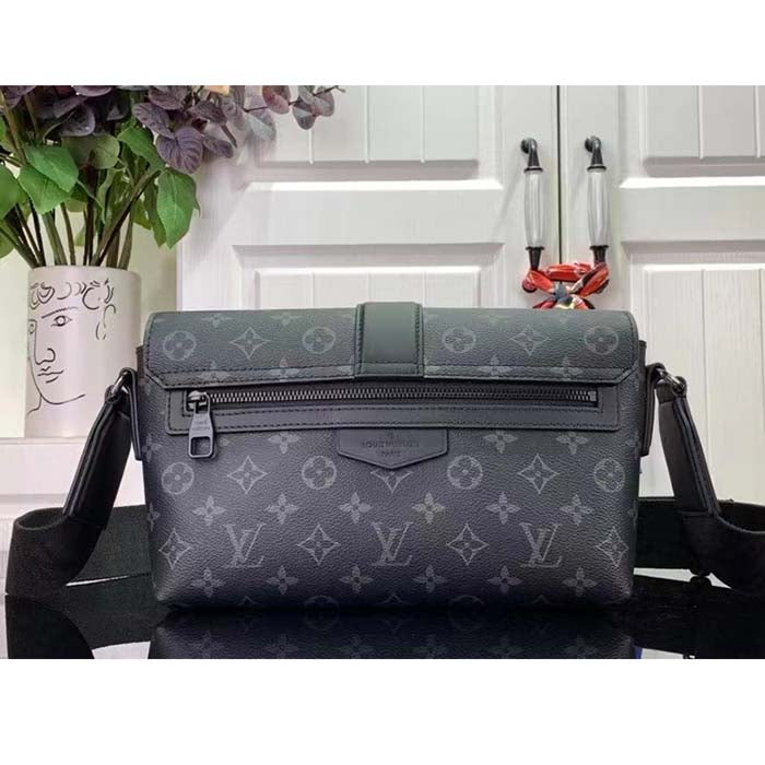 Louis Vuitton LV Unisex S-Cape Messenger Monogram Eclipse Coated Canvas Cowhide Leather Handbag