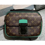 Louis Vuitton LV Unisex S Lock Messenger Brown Monogram Macassar Coated Canvas Handbag