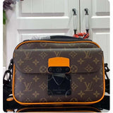 Louis Vuitton LV Unisex S Lock Messenger Brown Radiant Sun Monogram Macassar Coated Canvas Handbag