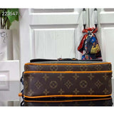 Louis Vuitton LV Unisex S Lock Messenger Brown Radiant Sun Monogram Macassar Coated Canvas Handbag