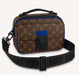 Louis Vuitton LV Unisex S Lock Messenger in Monogram Macassar Coated Canvas Handbag
