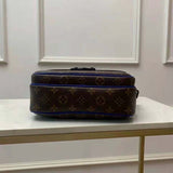 Louis Vuitton LV Unisex S Lock Messenger in Monogram Macassar Coated Canvas Handbag