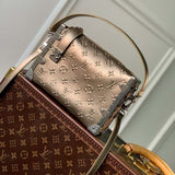 Louis Vuitton LV Unisex Side Trunk Handbag Light Gold Calfskin