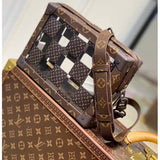 Louis Vuitton LV Unisex Slim Soft Trunk Brown Monogram Chess Coated Canvas PVC Handbag