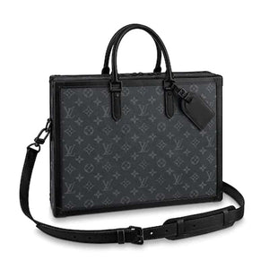 Louis Vuitton LV Unisex Soft Trunk Briefcase Monogram Eclipse Canvas Handbag