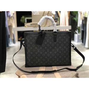 Louis Vuitton LV Unisex Soft Trunk Briefcase Monogram Eclipse Canvas Handbag