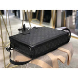 Louis Vuitton LV Unisex Soft Trunk Briefcase Monogram Eclipse Canvas Handbag