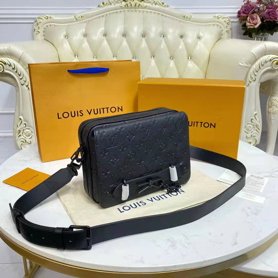 Louis Vuitton LV Unisex Steamer Messenger Monogram Cowhide Taurillon Leather Handbag