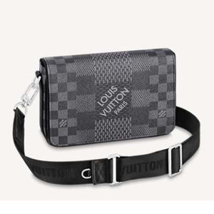 Louis Vuitton LV Unisex Studio Messenger Damier Graphite 3D Canvas Handbag