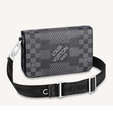 Louis Vuitton LV Unisex Studio Messenger Damier Graphite 3D Canvas Handbag