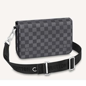 Louis Vuitton LV Unisex Studio Messenger Onyx Damier Infini Leather Cowhide Leather Handbag
