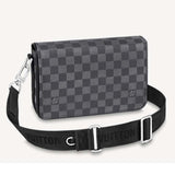 Louis Vuitton LV Unisex Studio Messenger Onyx Damier Infini Leather Cowhide Leather Handbag