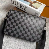Louis Vuitton LV Unisex Studio Messenger Onyx Damier Infini Leather Cowhide Leather Handbag