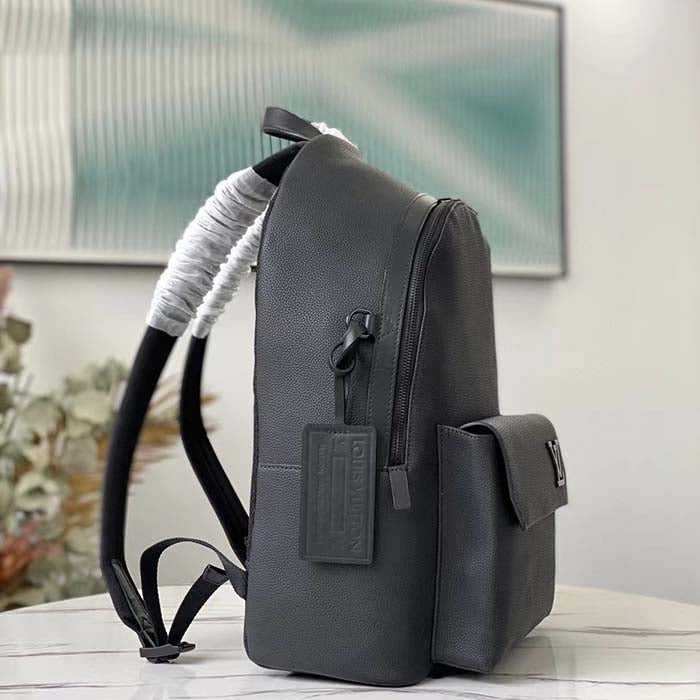 Louis Vuitton LV Unisex Takeoff Backpack Black Grained Calf Leather