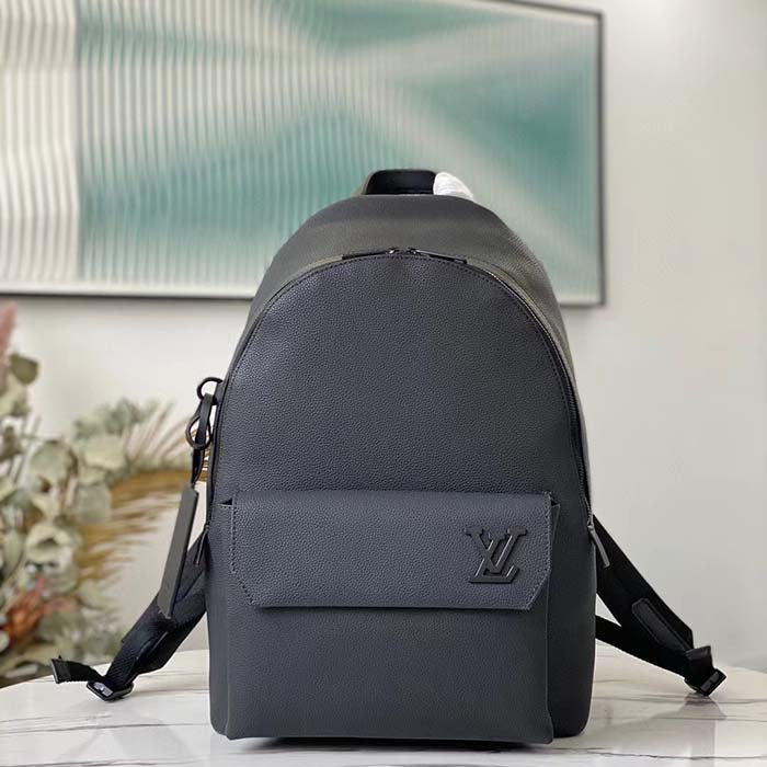 Louis Vuitton LV Unisex Takeoff Backpack Black Grained Calf Leather