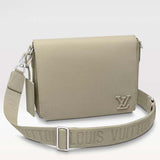 Louis Vuitton LV Unisex Takeoff Messenger Sage Cowhide Leather Textile Lining Handbag