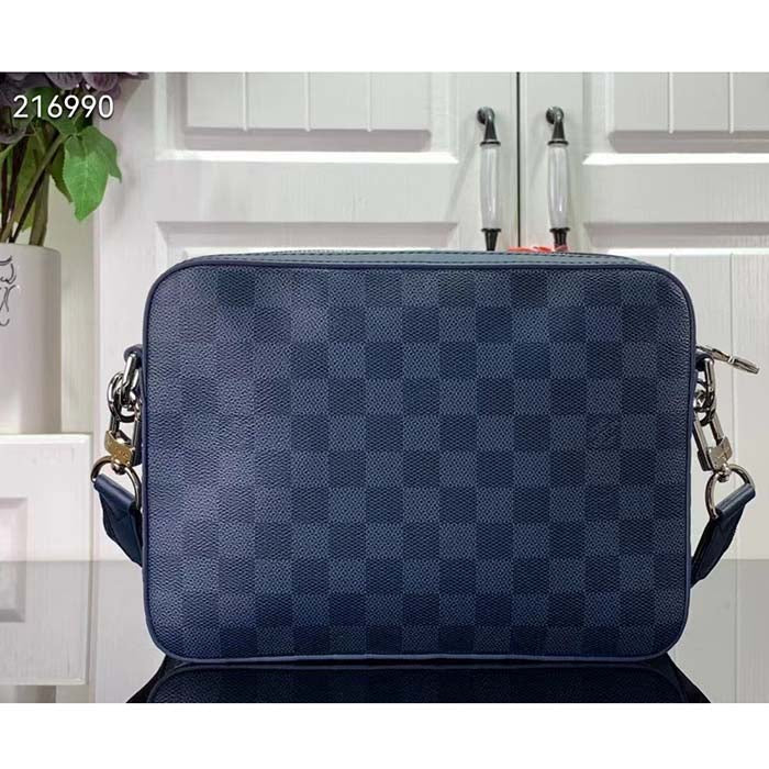Louis Vuitton LV Unisex Trio Messenger Blue Sapphire Damier Infini Cowhide Leather Handbag