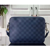 Louis Vuitton LV Unisex Trio Messenger Blue Sapphire Damier Infini Cowhide Leather Handbag