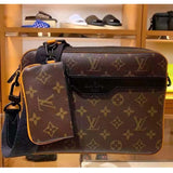 Louis Vuitton LV Unisex Trio Messenger Radiant Sun Monogram Macassar Coated Canvas Handbag