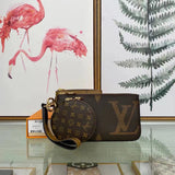 Louis Vuitton LV Unisex Trio Pouch Monogram Giant Mini Coated Canvas Cowhide Clutch