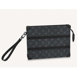 Louis Vuitton LV Unisex Trunk Pouch Black Monogram Eclipse Canvas Leather Clutch