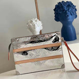 Louis Vuitton LV Unisex Trunk Pouch Silver Monogram Mirror Coated Canvas Clutch