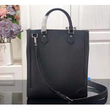 Louis Vuitton LV Unisex Vertical Tote Black Taiga Cowhide Leather Textile Lining