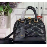 Louis Vuitton LV Women Alma BB Handbag Black Lamb Cowhide Leather