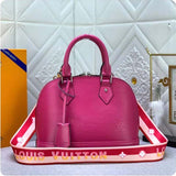 Louis Vuitton LV Women Alma BB Handbag Guimauve Purple Epi Grained Cowhide Leather