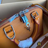 Louis Vuitton LV Women Alma BB Handbag Honey Gold Epi Grained Cowhide Leather