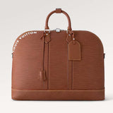 Louis Vuitton LV Unisex Alma Travel GM Cognac Calf Leather Double Zip Closure Handbag