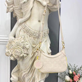 Louis Vuitton LV Women Bagatelle Beige Handbag Printed Embossed Grained Cowhide Leather