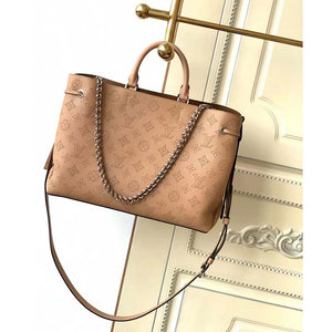 Louis Vuitton LV Women Bella Tote Brown Mahina Perforated Calfskin