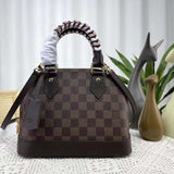 Louis Vuitton LV Women Braided Alma BB Brown Damier Ebene Coated Canvas Handbag