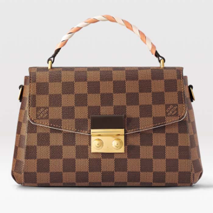 Louis Vuitton LV Women Braided Croisette Brown Damier Ebene Coated Canvas Handbag