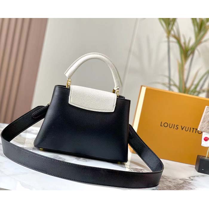 Louis Vuitton LV Women Capucines BB Black Greige Doux Scarlet Taurillon Leather Handbag