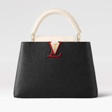 Louis Vuitton LV Women Capucines BB Black Greige Doux Scarlet Taurillon Leather Handbag