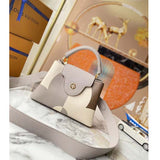 Louis Vuitton LV Women Capucines BB Gray Crème Taurillon Cowhide Leather Handbag