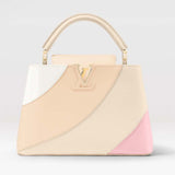 Louis Vuitton LV Women Capucines BB Handbag Beige Taurillon Patent Leather Smooth Calfskin