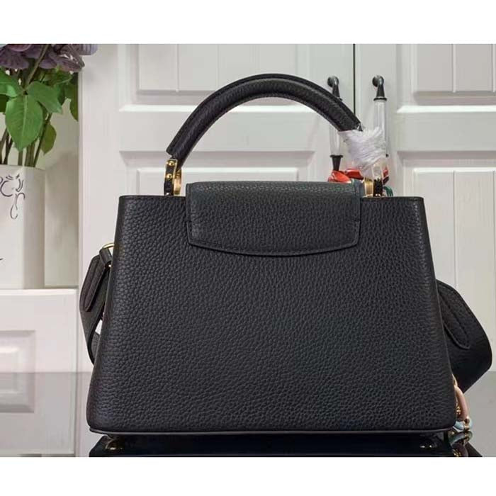 Louis Vuitton LV Women Capucines BB Handbag Black Taurillon Cowhide Leather