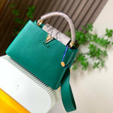 Louis Vuitton LV Women Capucines BB Handbag Green Taurillon Python Skin Leather